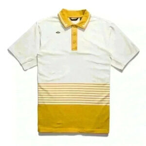 Taylor BobRad Retro Collar Ombre Polo mustard white sz XL